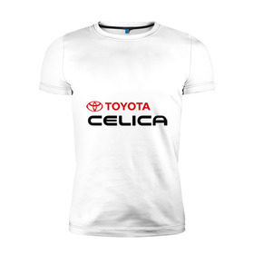 Мужская футболка премиум с принтом Toyota Celica , 92% хлопок, 8% лайкра | приталенный силуэт, круглый вырез ворота, длина до линии бедра, короткий рукав | Тематика изображения на принте: celica | toyota | toyota celica | тойота | тойота целика | целика