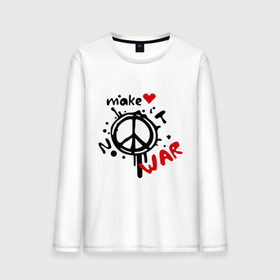 Мужской лонгслив хлопок с принтом Peace. Make love not war , 100% хлопок |  | Тематика изображения на принте: хиппи