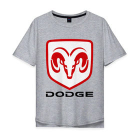 Мужская футболка хлопок Oversize с принтом Dodge , 100% хлопок | свободный крой, круглый ворот, “спинка” длиннее передней части | dodge | авто2012 | додж | логотип dodge | логотип додж | символика dodge | символики додж