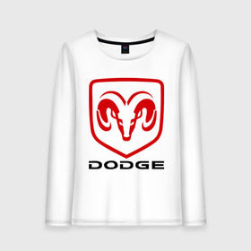 Женский лонгслив хлопок с принтом Dodge , 100% хлопок |  | dodge | авто2012 | додж | логотип dodge | логотип додж | символика dodge | символики додж
