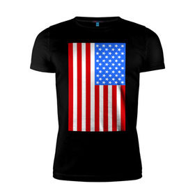 Мужская футболка премиум с принтом Американский флаг , 92% хлопок, 8% лайкра | приталенный силуэт, круглый вырез ворота, длина до линии бедра, короткий рукав | america | usa | америка | соединенные штаты | сша | флаг | штаты