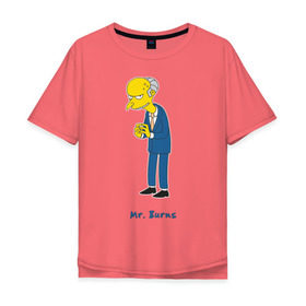 Мужская футболка хлопок Oversize с принтом Mr. Burns (The Simpsons) , 100% хлопок | свободный крой, круглый ворот, “спинка” длиннее передней части | burns | simpsons | симпсоны | симсоны