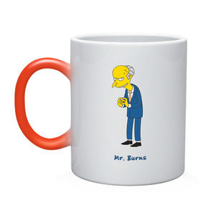 Кружка хамелеон с принтом Mr. Burns (The Simpsons) , керамика | меняет цвет при нагревании, емкость 330 мл | Тематика изображения на принте: burns | simpsons | симпсоны | симсоны