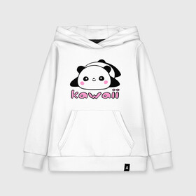 Детская толстовка хлопок с принтом Kawaii Panda (Кавай Панда) , 100% хлопок | Круглый горловой вырез, эластичные манжеты, пояс, капюшен | Тематика изображения на принте: панда