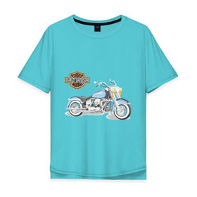 Мужская футболка хлопок Oversize с принтом Harley (2) , 100% хлопок | свободный крой, круглый ворот, “спинка” длиннее передней части | байк | дэвидсон | харлей | харли
