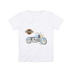Детская футболка хлопок с принтом Harley (2) , 100% хлопок | круглый вырез горловины, полуприлегающий силуэт, длина до линии бедер | байк | дэвидсон | харлей | харли
