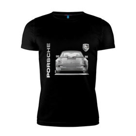 Мужская футболка премиум с принтом Porsche (3) , 92% хлопок, 8% лайкра | приталенный силуэт, круглый вырез ворота, длина до линии бедра, короткий рукав | Тематика изображения на принте: porsche | авто | автомобиль | машины | порш | порше | тачки