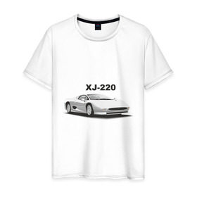 Мужская футболка хлопок с принтом Jaguar XJ-220 , 100% хлопок | прямой крой, круглый вырез горловины, длина до линии бедер, слегка спущенное плечо. | 