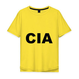 Мужская футболка хлопок Oversize с принтом ЦРУ (2) , 100% хлопок | свободный крой, круглый ворот, “спинка” длиннее передней части | central intelligence agency | cia | спецслужбы сша | центральное разведывательное управление | цру