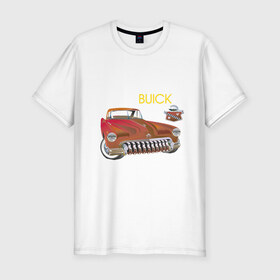 Мужская футболка премиум с принтом Buick , 92% хлопок, 8% лайкра | приталенный силуэт, круглый вырез ворота, длина до линии бедра, короткий рукав | 