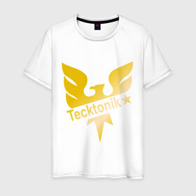 Мужская футболка хлопок с принтом Tecktonik Gold , 100% хлопок | прямой крой, круглый вырез горловины, длина до линии бедер, слегка спущенное плечо. | dance | tecktonick | tektonic | tektonik | клуб | танцевать | тектоник | тиктоник