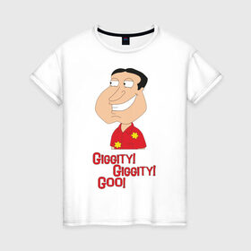 Женская футболка хлопок с принтом Quagmire. Giggity Giggity Goo! , 100% хлопок | прямой крой, круглый вырез горловины, длина до линии бедер, слегка спущенное плечо | quagmire | гриффиныgiggity