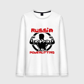 Мужской лонгслив хлопок с принтом Powerlifting Russia , 100% хлопок |  | powerlifting