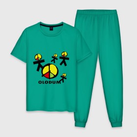 Мужская пижама хлопок с принтом Olodum(1) , 100% хлопок | брюки и футболка прямого кроя, без карманов, на брюках мягкая резинка на поясе и по низу штанин
 | Тематика изображения на принте: бразилия