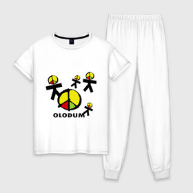 Женская пижама хлопок с принтом Olodum(1) , 100% хлопок | брюки и футболка прямого кроя, без карманов, на брюках мягкая резинка на поясе и по низу штанин | бразилия