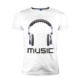 Мужская футболка премиум с принтом Music headphones , 92% хлопок, 8% лайкра | приталенный силуэт, круглый вырез ворота, длина до линии бедра, короткий рукав | 