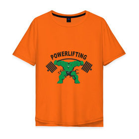 Мужская футболка хлопок Oversize с принтом Powerlifting (2) , 100% хлопок | свободный крой, круглый ворот, “спинка” длиннее передней части | powerlifting