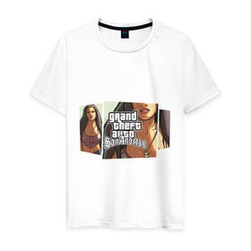 Мужская футболка хлопок с принтом Grand Theft Auto San Andreas (1) , 100% хлопок | прямой крой, круглый вырез горловины, длина до линии бедер, слегка спущенное плечо. | grand theft auto | gta | gta sa | san andreas | гта сан андреас
