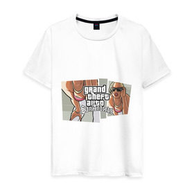 Мужская футболка хлопок с принтом Grand Theft Auto San Andreas (2) , 100% хлопок | прямой крой, круглый вырез горловины, длина до линии бедер, слегка спущенное плечо. | grand theft auto | gta | gta sa | san andreas | гта сан андреас
