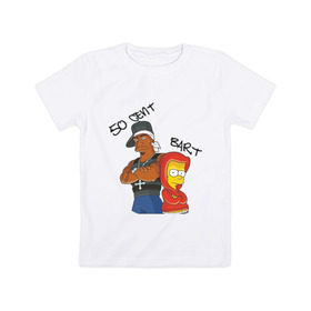 Детская футболка хлопок с принтом 50 cent and Bart , 100% хлопок | круглый вырез горловины, полуприлегающий силуэт, длина до линии бедер | 50 cent | simpsons | барт | симпсоны | симсоны