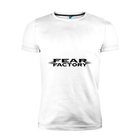 Мужская футболка премиум с принтом Fear Factory (1) , 92% хлопок, 8% лайкра | приталенный силуэт, круглый вырез ворота, длина до линии бедра, короткий рукав | Тематика изображения на принте: американский рок | лого fear factory | логотип fear factory | рок | символика fear factory | эмблема fear factory
