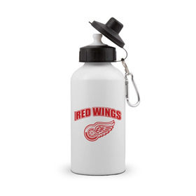 Бутылка спортивная с принтом Detroit Red Wings (2) , металл | емкость — 500 мл, в комплекте две пластиковые крышки и карабин для крепления | Тематика изображения на принте: detroit red wings | nhl | лига | национальная хоккейная лига | нхл