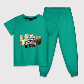 Детская пижама хлопок с принтом Grand Theft Auto San Andreas (5) , 100% хлопок |  брюки и футболка прямого кроя, без карманов, на брюках мягкая резинка на поясе и по низу штанин
 | grand theft auto | gta | gta sa | san andreas | гта сан андреас