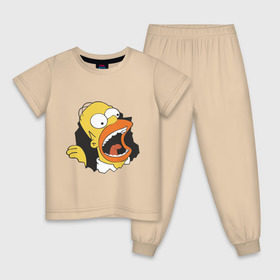 Детская пижама хлопок с принтом Гомер Симпсон вылезает , 100% хлопок |  брюки и футболка прямого кроя, без карманов, на брюках мягкая резинка на поясе и по низу штанин
 | гомер