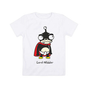 Детская футболка хлопок с принтом Lord Nibbler , 100% хлопок | круглый вырез горловины, полуприлегающий силуэт, длина до линии бедер | futurama | lord nibbler | лорд нибблер | футурама
