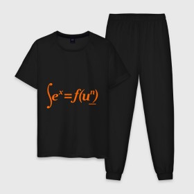 Мужская пижама хлопок с принтом Sex = Fun , 100% хлопок | брюки и футболка прямого кроя, без карманов, на брюках мягкая резинка на поясе и по низу штанин
 | fun | веселье | икс | интеграл | математика | математический | развлечение | формула | функция