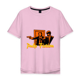 Мужская футболка хлопок Oversize с принтом Pulp Fiction , 100% хлопок | свободный крой, круглый ворот, “спинка” длиннее передней части | pulp fiction | криминальное чтиво