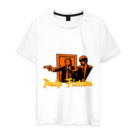 Мужская футболка хлопок с принтом Pulp Fiction , 100% хлопок | прямой крой, круглый вырез горловины, длина до линии бедер, слегка спущенное плечо. | pulp fiction | криминальное чтиво