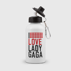 Бутылка спортивная с принтом I love Lady Gaga , металл | емкость — 500 мл, в комплекте две пластиковые крышки и карабин для крепления | i love | lady gaga | pop | леди гага | поп | я люблю
