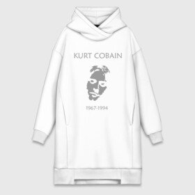 Платье-худи хлопок с принтом Kurt Cobain ,  |  | kurt cobain | nirvana | кумиры | курт кобейн | легенды | нирвана | певцы | портреты