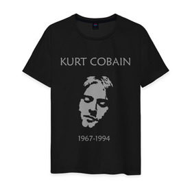 Мужская футболка хлопок с принтом Kurt Cobain , 100% хлопок | прямой крой, круглый вырез горловины, длина до линии бедер, слегка спущенное плечо. | Тематика изображения на принте: kurt cobain | nirvana | кумиры | курт кобейн | легенды | нирвана | певцы | портреты