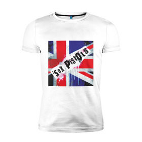 Мужская футболка премиум с принтом Sex Pistols (2) , 92% хлопок, 8% лайкра | приталенный силуэт, круглый вырез ворота, длина до линии бедра, короткий рукав | Тематика изображения на принте: британский флаг