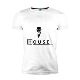 Мужская футболка премиум с принтом Доктор Хаус (House M.D.) , 92% хлопок, 8% лайкра | приталенный силуэт, круглый вырез ворота, длина до линии бедра, короткий рукав | Тематика изображения на принте: house | house md | все врут | доктор хауз | доктор хаус | хаус | хью лори