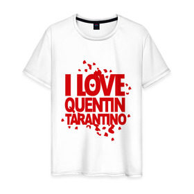 Мужская футболка хлопок с принтом I love Quentin Tarantino , 100% хлопок | прямой крой, круглый вырез горловины, длина до линии бедер, слегка спущенное плечо. | кветин таранино | я люблю