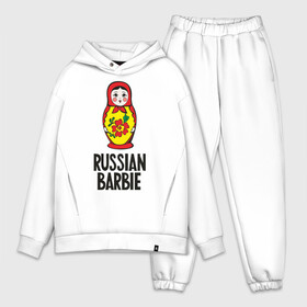 Мужской костюм хлопок OVERSIZE с принтом Russian Barbie ,  |  | matreshka | russian barbie | матрешка | русская барби | символ | че2012