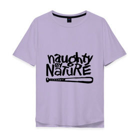 Мужская футболка хлопок Oversize с принтом Naughty by nature , 100% хлопок | свободный крой, круглый ворот, “спинка” длиннее передней части | Тематика изображения на принте: хип хоп