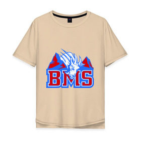 Мужская футболка хлопок Oversize с принтом Blue Mountain State , 100% хлопок | свободный крой, круглый ворот, “спинка” длиннее передней части | Тематика изображения на принте: blue mountain state | bms