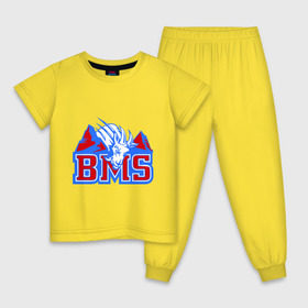 Детская пижама хлопок с принтом Blue Mountain State , 100% хлопок |  брюки и футболка прямого кроя, без карманов, на брюках мягкая резинка на поясе и по низу штанин
 | blue mountain state | bms