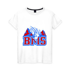 Женская футболка хлопок с принтом Blue Mountain State , 100% хлопок | прямой крой, круглый вырез горловины, длина до линии бедер, слегка спущенное плечо | blue mountain state | bms