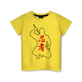 Детская футболка хлопок с принтом Ниндзя (4) , 100% хлопок | круглый вырез горловины, полуприлегающий силуэт, длина до линии бедер | ninja | восточные