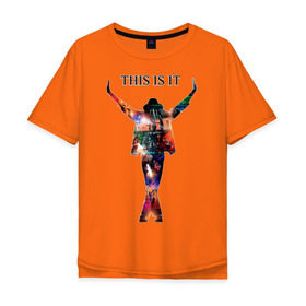 Мужская футболка хлопок Oversize с принтом Майкл Джексон - Вот и все , 100% хлопок | свободный крой, круглый ворот, “спинка” длиннее передней части | всем поклонникам и просто любителям творчества майкламайкл джексон