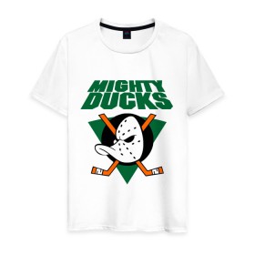 Мужская футболка хлопок с принтом Anaheim Mighty Ducks (2) , 100% хлопок | прямой крой, круглый вырез горловины, длина до линии бедер, слегка спущенное плечо. | nhl | лига | национальная лига | нхл | хокей | хоккей | хоккейная лига