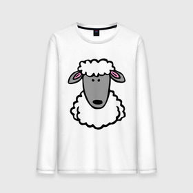 Мужской лонгслив хлопок с принтом Гламурная овца , 100% хлопок |  | баран | барашик | гламурная овца | овечка | овца