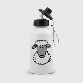 Бутылка спортивная с принтом Гламурная овца , металл | емкость — 500 мл, в комплекте две пластиковые крышки и карабин для крепления | Тематика изображения на принте: баран | барашик | гламурная овца | овечка | овца