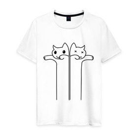 Мужская футболка хлопок с принтом Зомби коты , 100% хлопок | прямой крой, круглый вырез горловины, длина до линии бедер, слегка спущенное плечо. | животные | зомби коты | коты | коты мертвецы | котята | кошки
