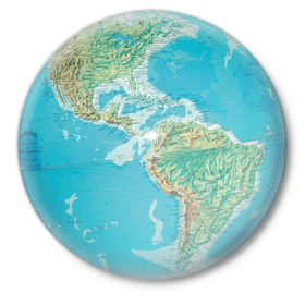 Значок с принтом Глобус ,  металл | круглая форма, металлическая застежка в виде булавки | Тематика изображения на принте: глобус | земной шар | карта | материки | планета